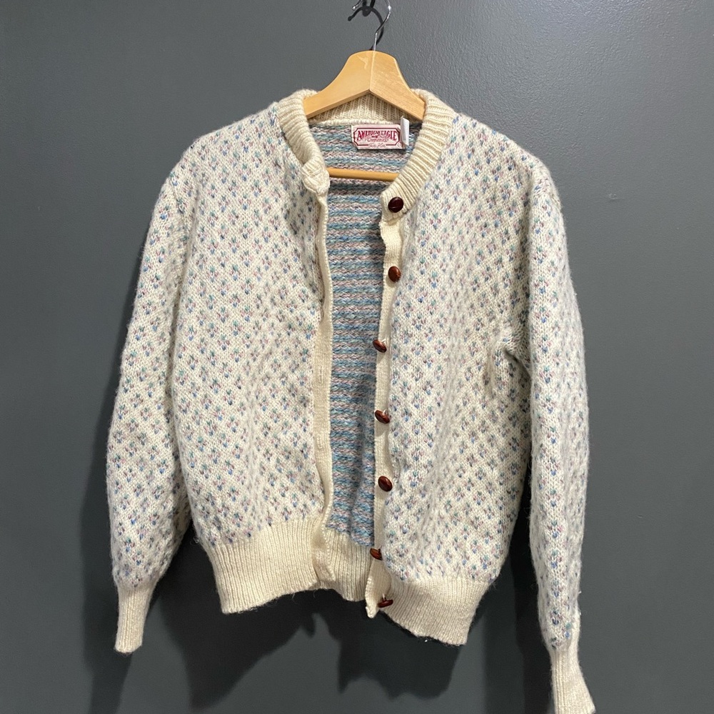 Vintage American Eagle Button-up Wool Sweater